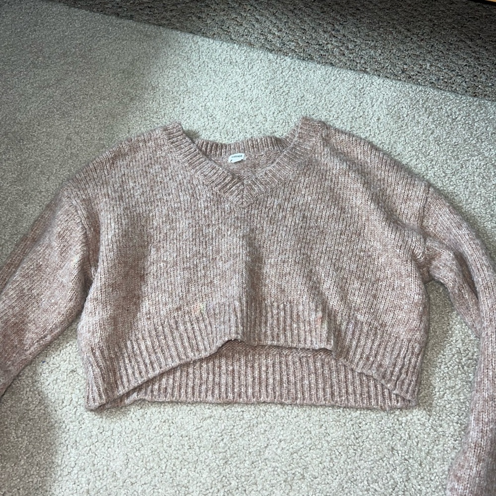 Cozy Tan V-Neck Sweater